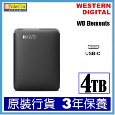 WD Elements Portable (USB-C) - 4TB 黑色 WDBLSS0040BBK-WESN | 3-Year Limited Warranty 718037912790